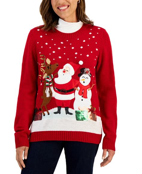Karen Scott Women's Holiday Sweater, Created For Macy's In New Red ...