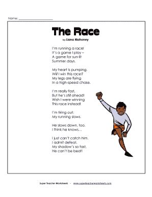 The Race Poem Worksheet - Fill Out, Sign & Share Online | pdfFiller