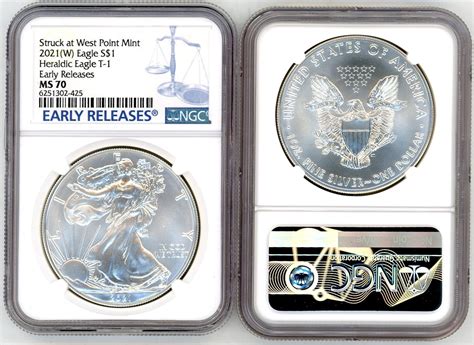 2021(W) ASE Heraldic Eagle T-1 MS70 NGC Struck at West Point Mint Early ...