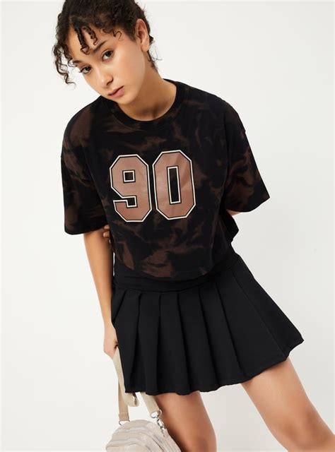 Buy Women Tie & Dye Cropped Boxy T-shirt Online at just Rs. 499.0 ...