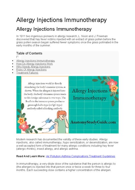 Allergy Injections Immunotherapy - Allergy Injections Immunotherapy ...
