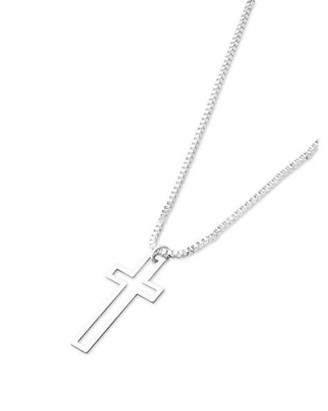 The Bro Code Silver Plated Cut out Cross Pendant Necklace for Men ...