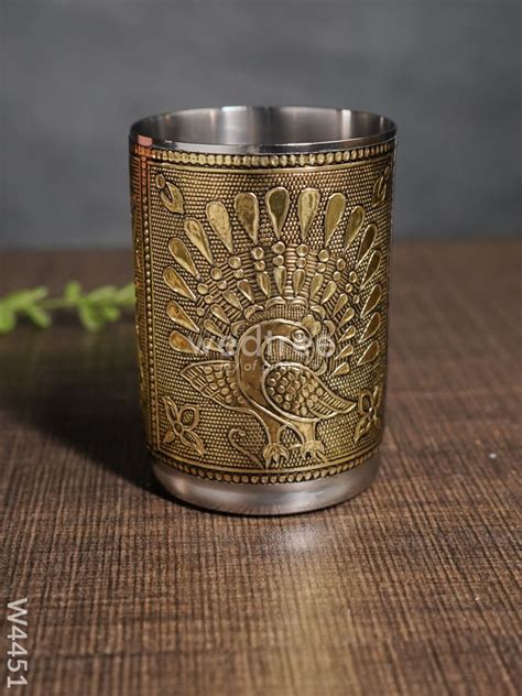 German oxidised tray with 6 glass - W4451 – Wedtree