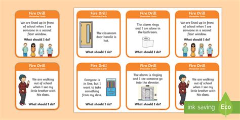 Fire Drill Question Cards