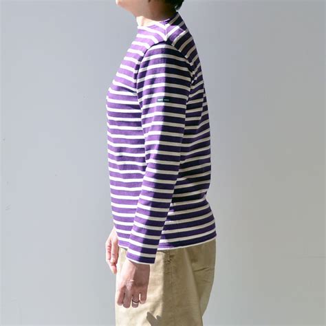 セントジェームス SAINT JAMES ボーダーシャツ(OUESSANT)IMP/ECR(パープル/キナリ)【レターパックプラス可 ...