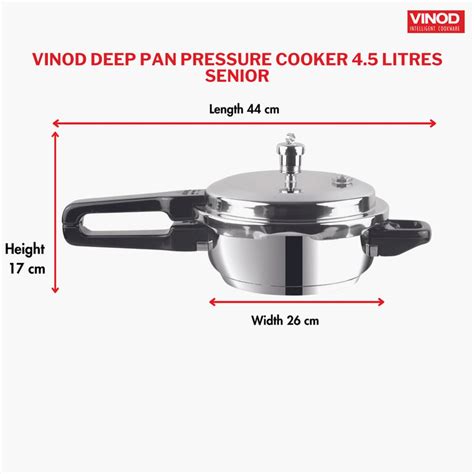 Buy VINOD 18/8 Stainless Steel Pan Pressure Cooker - 4.5L from Vinod at ...