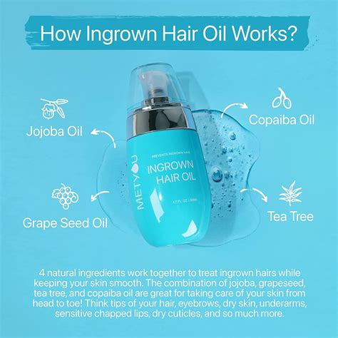 Ingrown Hair Treatment 50ml Natural Concentrated Oil - Premium Nourishing Solution for Razor ...