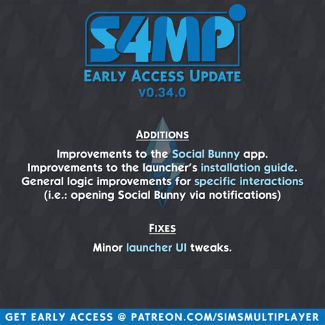 S4MP 0.34.0 - Social Bunny & general logic improvements : r/simsmultiplayer