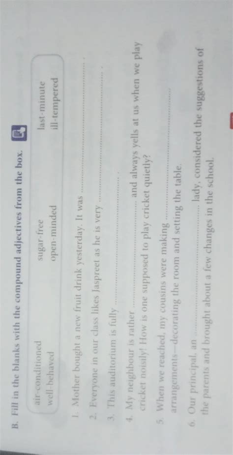 Fill in the blanks with the compound adjectives from the box. - Brainly.in