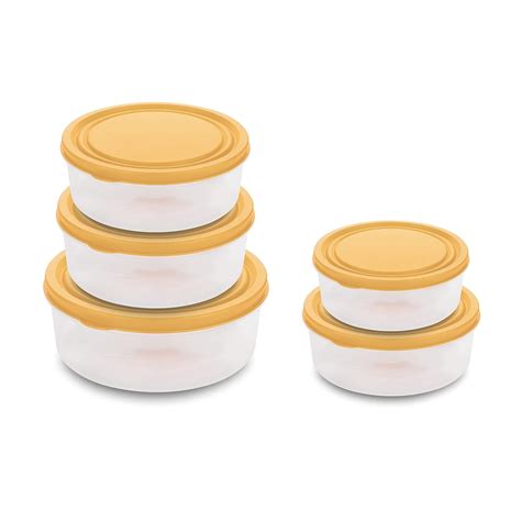 Buy Asian Diana Airseal Storage Containers Set of 5, Yellow for Kitchen ...
