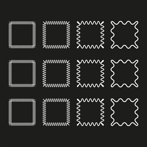 Vector frames collection textured border shapes rough decorative ...