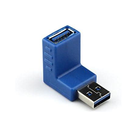 fdealz [ 2 Pieces ] USB 3.0 Adapter 90 Degree Male to Female Combo ...