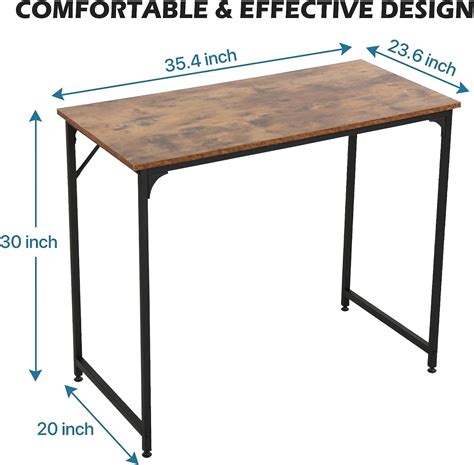 Buy 35.4 Inch Home Office Desk Computer Desk Wooden Study Table Study ...