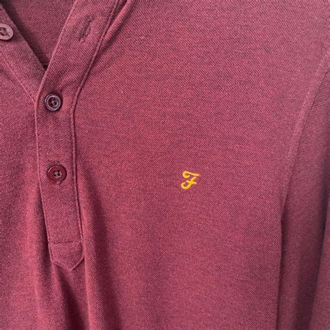 Farah burgundy long sleeved polo shirt. Free... - Depop