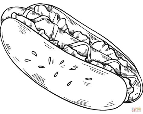 Hot Dog coloring page | Free Printable Coloring Pages