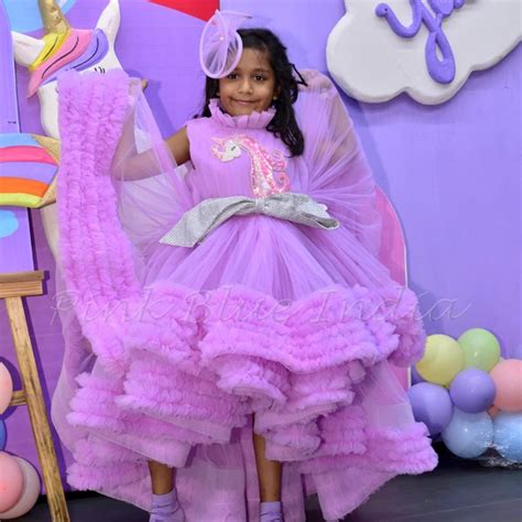 Birthday Party High Low Ruffled Unicorn Gown