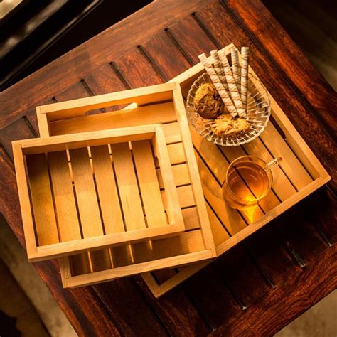 Buy ExclusiveLane Wooden Coffee Tea Tray & Decorative Serving Tray for ...