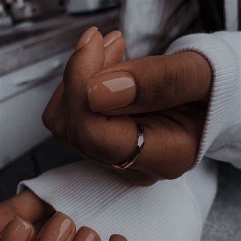 Classy and Chic: Beautiful Nude Nail Ideas for Dark Skin | Natural nails manicure, Nude nails ...