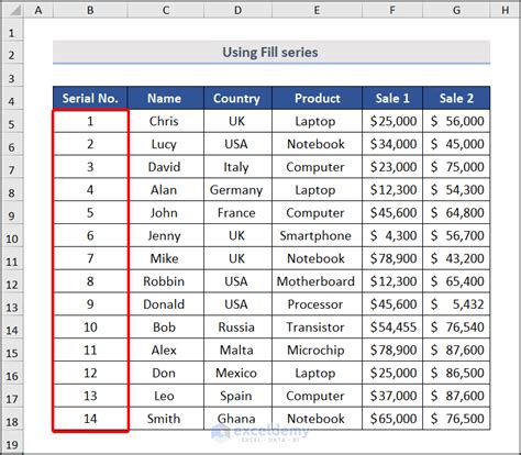 Image result for How to Automatically Number Contents in Excel