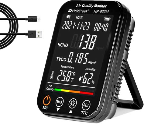 Air Quality Monitor, Professional Formaldehyde HCHO TVOC Humidity ...