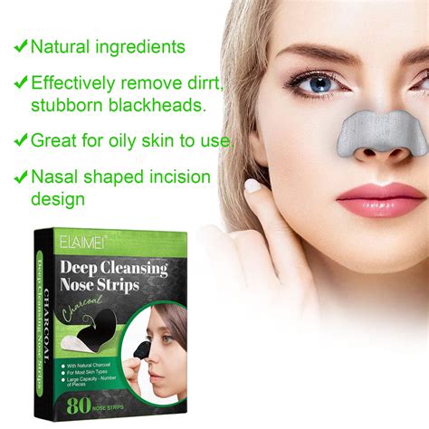 Elaimei 160 Pcs Deep Cleansing Nose Strips , Nose Blackhead Strips for ...
