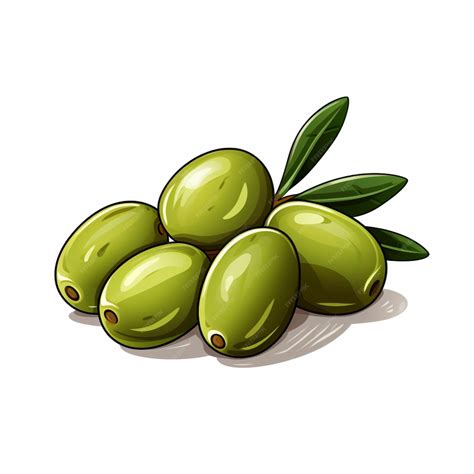 Olives 2d vector illustration cartoon in white background | Premium AI ...