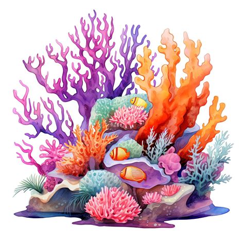 Premium AI Image | beautiful Colorful coral reefs watercolor under the ...