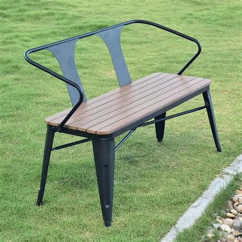 现货户外防腐木公园椅 园林休闲实木座椅 铸铁腿长凳 平凳休息椅-阿里巴巴