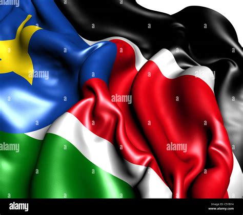 Flag of Southern Sudan. Close up Stock Photo - Alamy