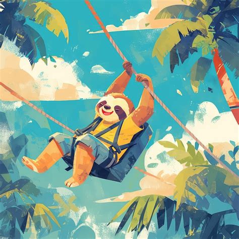 Image result for Sloth On Zip Line