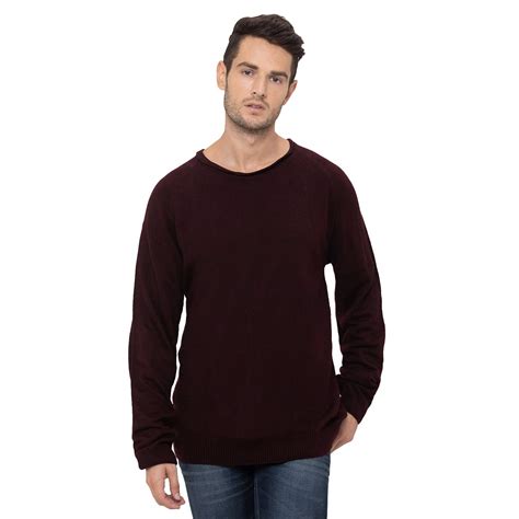 Globus Men Maroon Solid Pullover : Amazon.in: Clothing & Accessories