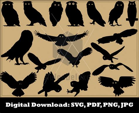 Flying Owl Silhouette Clip Art