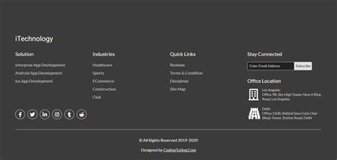 Image result for HTML5 Footer Examples