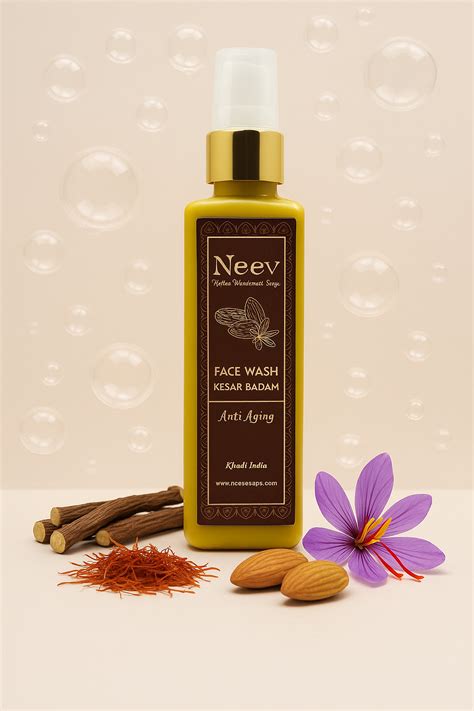 Kesar Badam Anti-Ageing Face Wash – Saffron & Almond | Neev – Neev ...