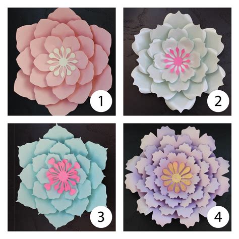 21 Giant Paper Flowers Template SVG Diy Paper Flowers - Etsy