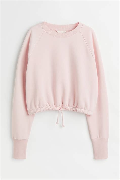 Drawstring sweatshirt - Light pink - Ladies | H&M IN