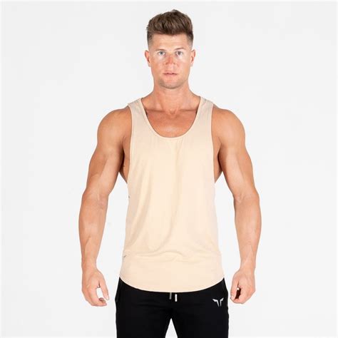 IN | Muscle Stringer - Khaki | Gym Stringers Men | SQUATWOLF