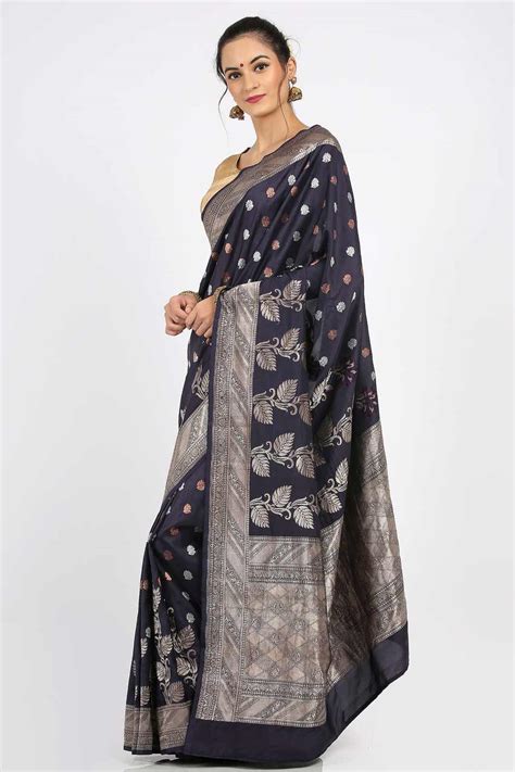 Prussian Blue Handloom Khadua Katan Silk Drape – Ikkat Door