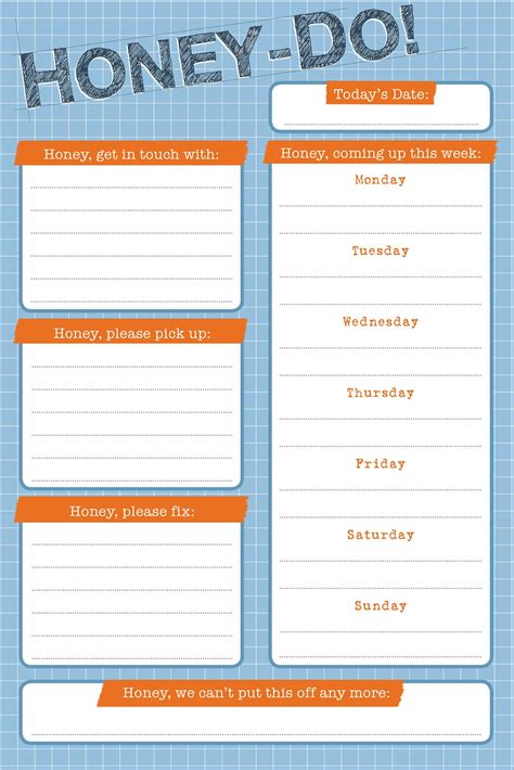 Honey Do List Template - Employee Onboarding Template