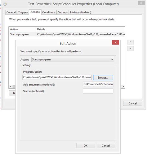 Image result for Scheduled Task Run PowerShell Script