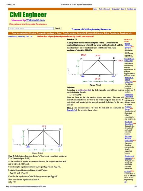 Unit Load Method Deflection 的图像结果