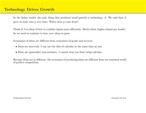 Technology - solow model - Technology Drives Growth In the Solow model ...