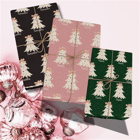 Personalized Christmas Wrapping Paper, Christmas Tree Wrapping Paper ...