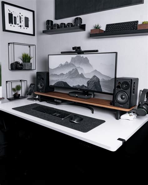 Image result for White Computer Desk Setup