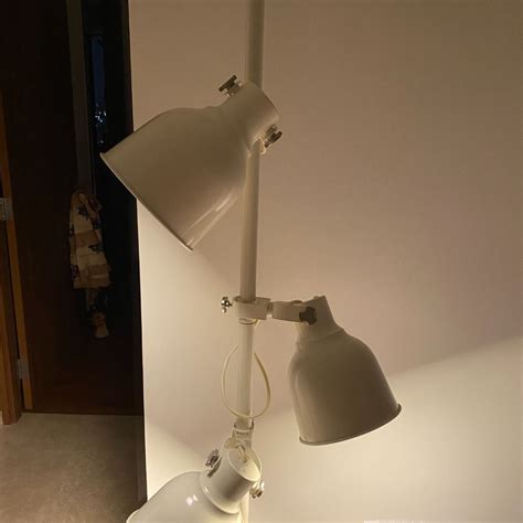 Ikea White Hektar Floor Lamp with 3-Spot, Furniture & Home Living ...