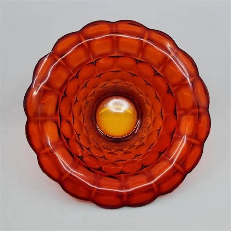 Tiara Indiana Art Glass Amberina Sunset Flared Footed Console Bowl ...