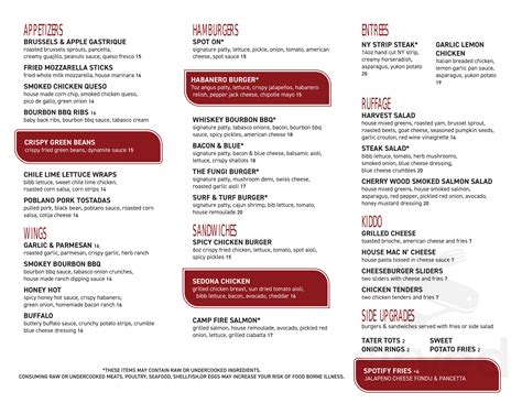Menu for The Spot Neighborhood Grill in Scottsdale, AZ | Sirved