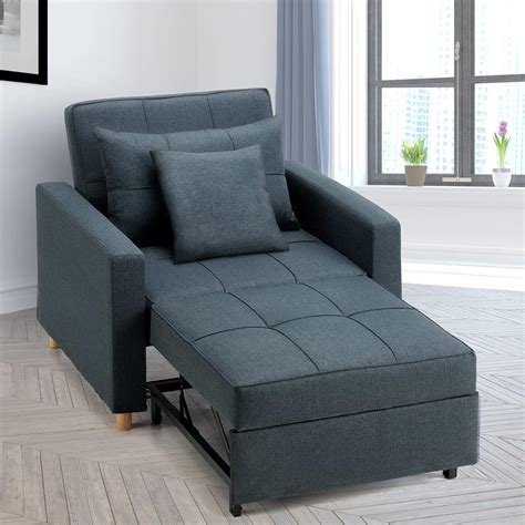 Amazon.com: YODOLLA Futon Chair Bed, 3-in-1 Convertible Chair Sleeper ...