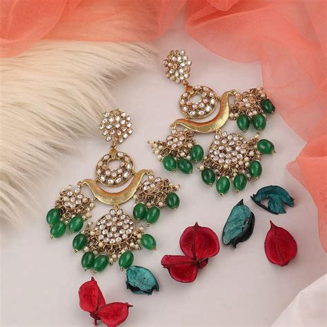 Green Aishwarya Chandbali – Shona's Style