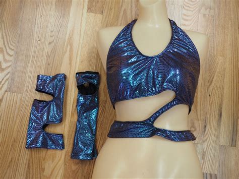 Club Exx Dolls Kill 4 Piece SNAKE SKIN RAVE SET! Size… - Gem